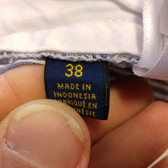 Polo Ralph Lauren shorts mens 38 blue stripe color pony stretch classic fit - Picture 6 of 10